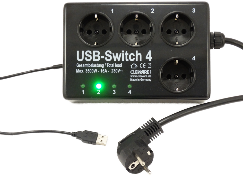 show original title Details about   Cleware PC Controlled Switch with Schuko Plug and Socket-NEW! 